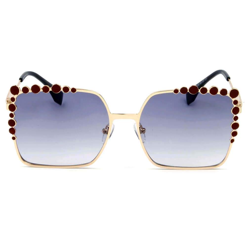 CHICO | Luxury Fashion Oversized Square Metal Frame Bubbles Sunglasses