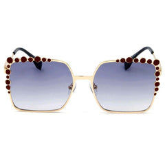 CHICO | Luxury Fashion Oversized Square Metal Frame Bubbles Sunglasses