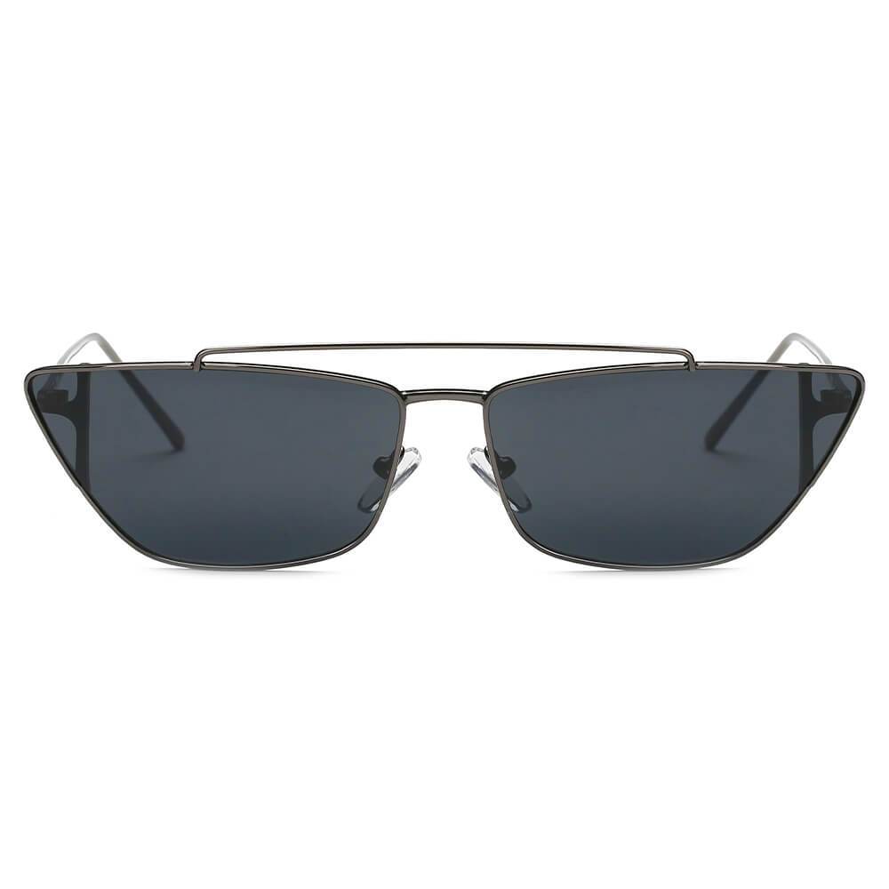 ESTEVAN | Women Metal Retro Flat Lens Rectangular Sunglasses