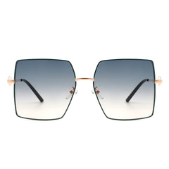 Benazia - Square Oversize Flat Top Large Tinted Women Fashion Sunglasses