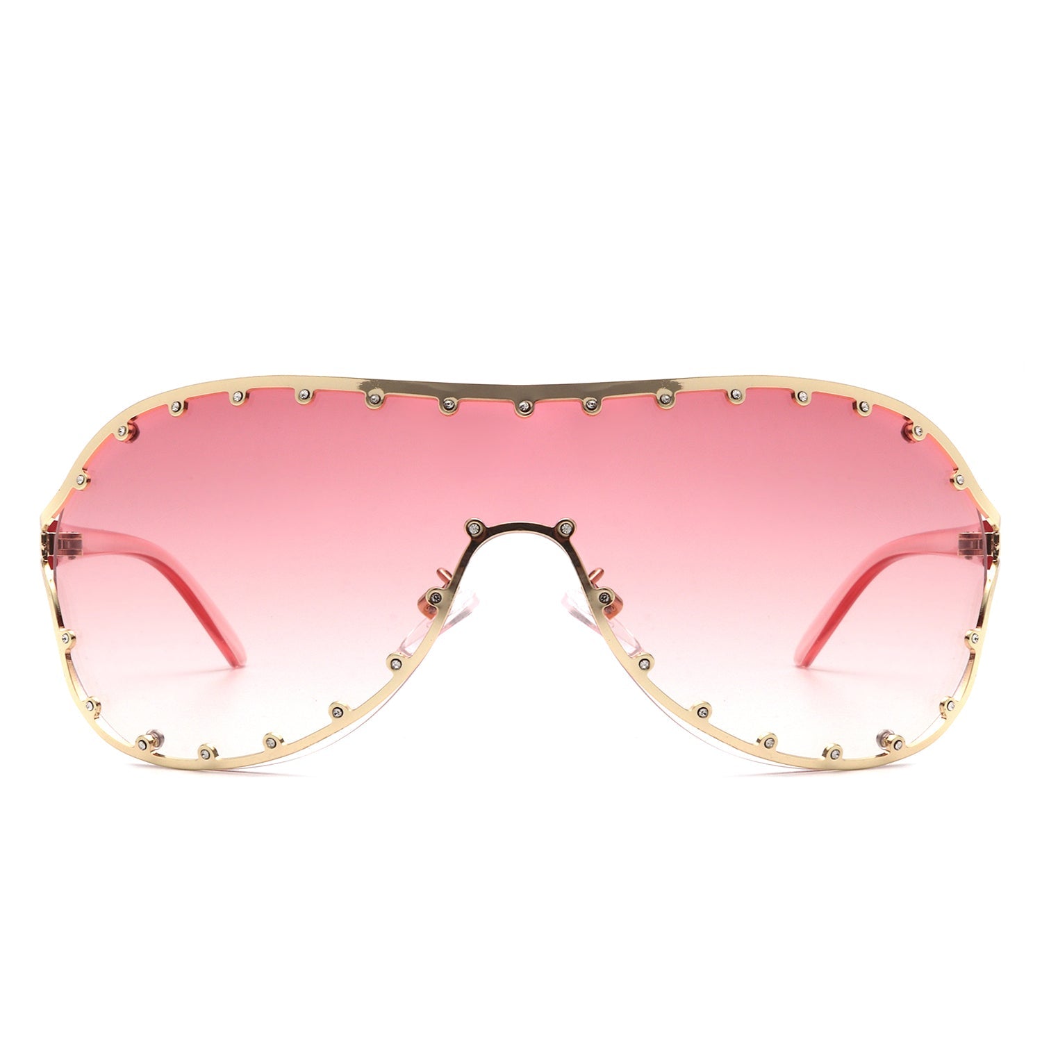 Evanesce - Oversized Aviator Rhinestone Design Women's Sunglasses