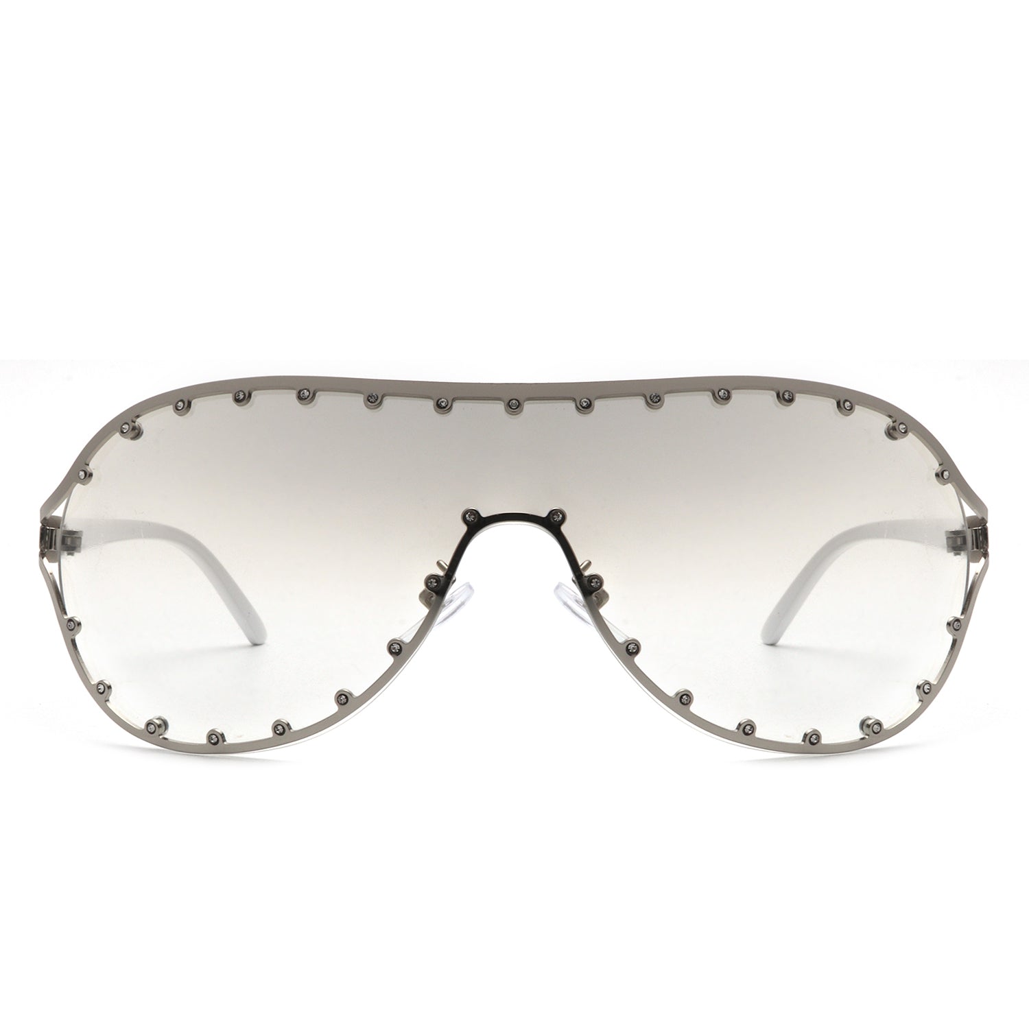 Evanesce - Oversized Aviator Rhinestone Design Women's Sunglasses