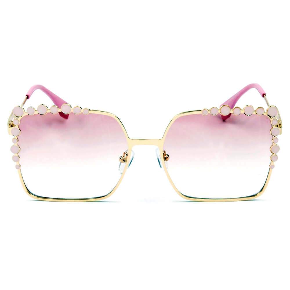 CHICO | Luxury Fashion Oversized Square Metal Frame Bubbles Sunglasses