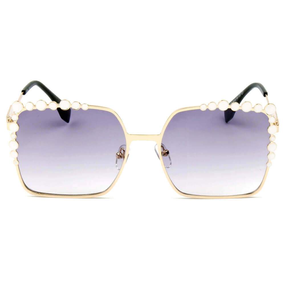 CHICO | Luxury Fashion Oversized Square Metal Frame Bubbles Sunglasses