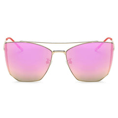 DORSET - Oversize Polygon Mirrored Lens Cat Eye Sunglasses