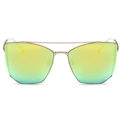 DORSET - Oversize Polygon Mirrored Lens Cat Eye Sunglasses