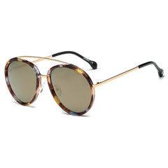 FARMINDALE | Polarized Circle Round Brow-Bar Fashion Sunglasses