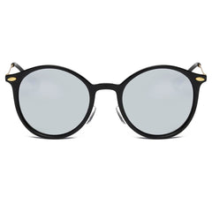 DEWITT | Retro Horn Rimmed Keyhole Bridge Round Sunglasses Circle