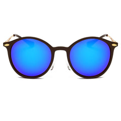 DEWITT | Retro Horn Rimmed Keyhole Bridge Round Sunglasses Circle