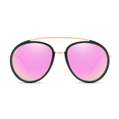 FARMINDALE | Polarized Circle Round Brow-Bar Fashion Sunglasses